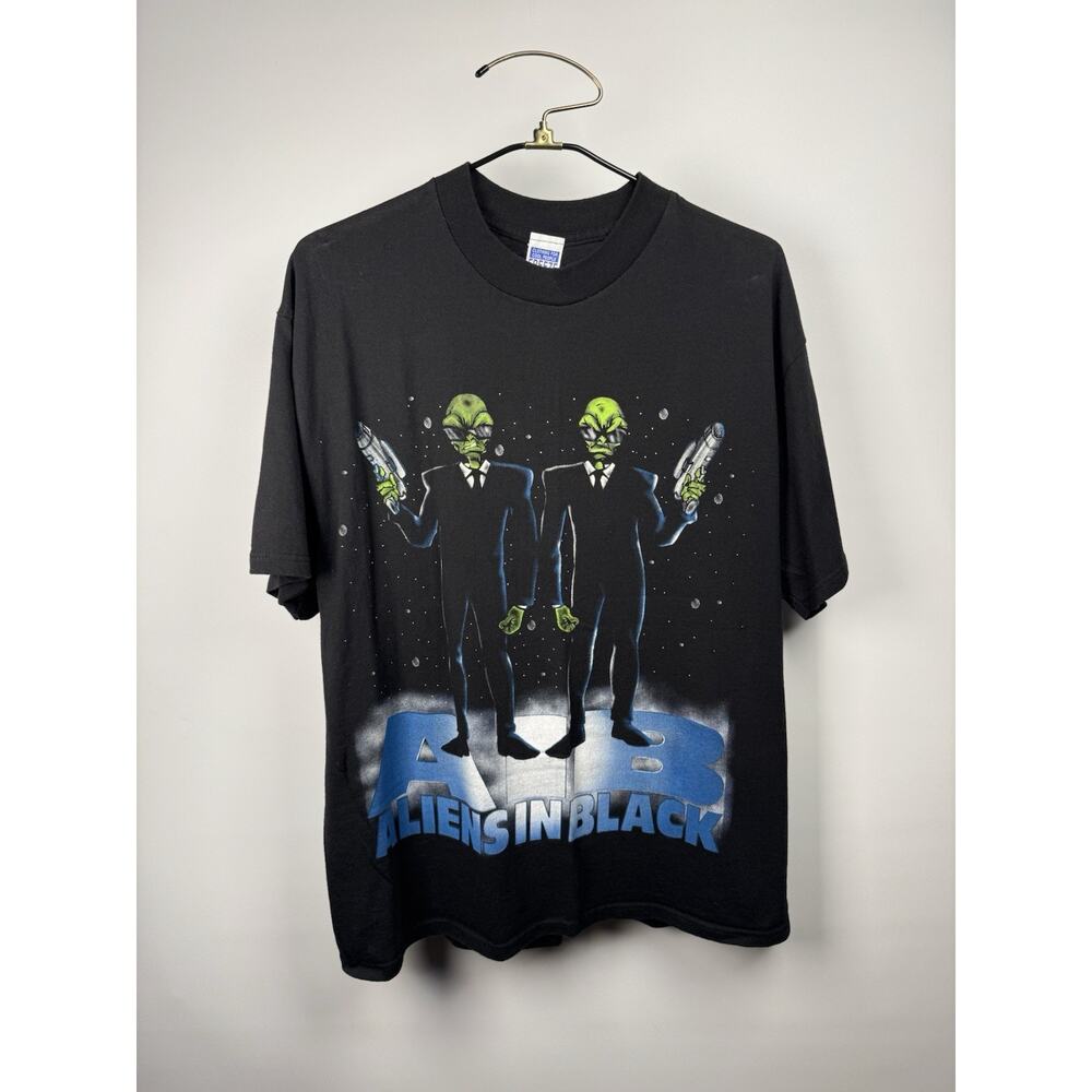 Vintage 90s Aliens In Black Men In Black Parody Space X Aliens Freeze Tag 24x30